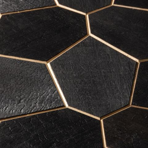 EmotionWood Hexagon Abachi Yakisugi Decorative Sauna Wall Panel