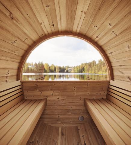 SaunaLife Model E7W Outdoor Sauna Barrel-Window
