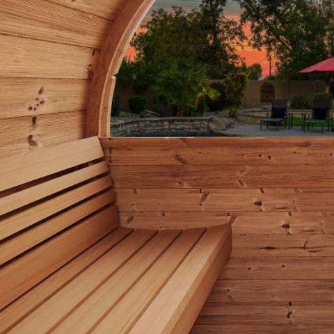 SaunaLife Model E7W Outdoor Sauna Barrel-Window