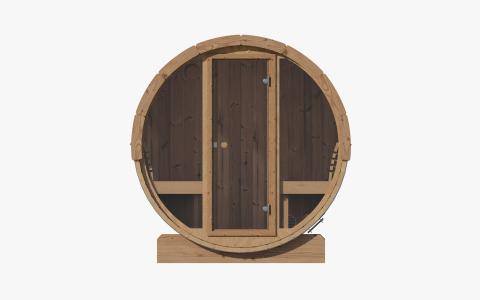 SaunaLife Model E8G Outdoor Sauna Barrel Glass Front