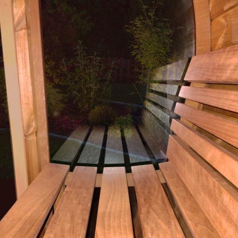 SaunaLife Model E8G Outdoor Sauna Barrel Glass Front