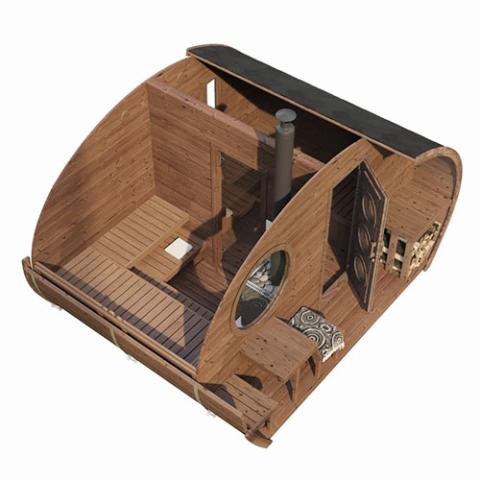 SaunaLife Model G11 Garden-Series 2 Room Outdoor Sauna