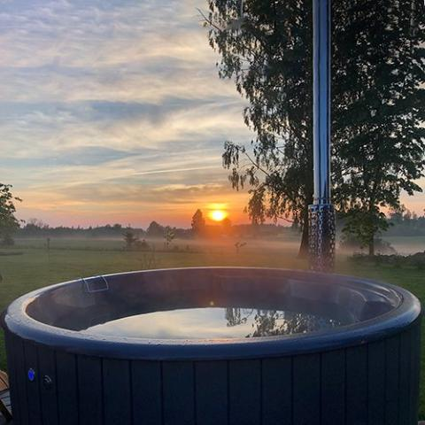 SaunaLife Model S4N Soak-Series Home Wood-Burning Hot Tub, Natural, Up to 6 Persons